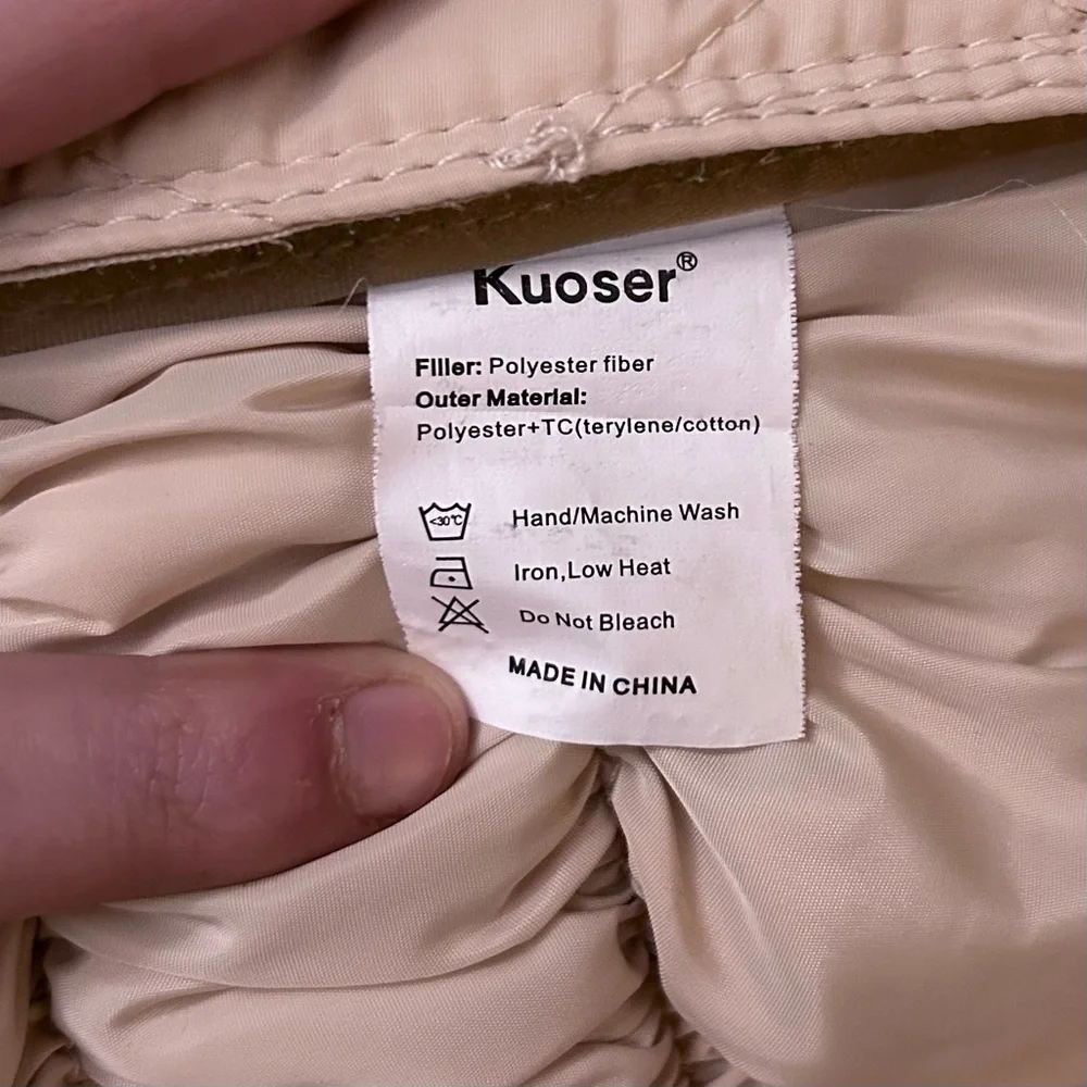 Kuoser Pink Plaid Reversible Quilted Cream Dog Jacket Coat - Size Medium